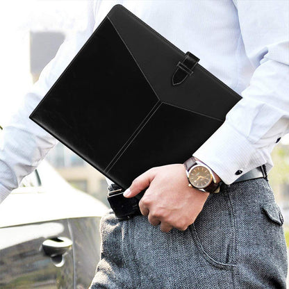 Toplive Padfolio 3 Ring Binder Organizer Business Portfolio Folder for Women, A4/ Letter Size PU Leather Professional Portfolio Padfolio for Interview Conference Presentation, Black