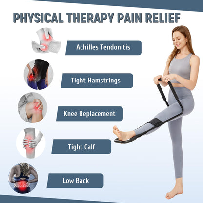 PressLoo Hamstring Stretcher for Knee Extension & Pain Relief, Adjustable Low Back, Calf, Leg & Hip Stretching Device for Flexibility, ACL MCL Surgery Recovery Physical Therapy & Rehab Equipment