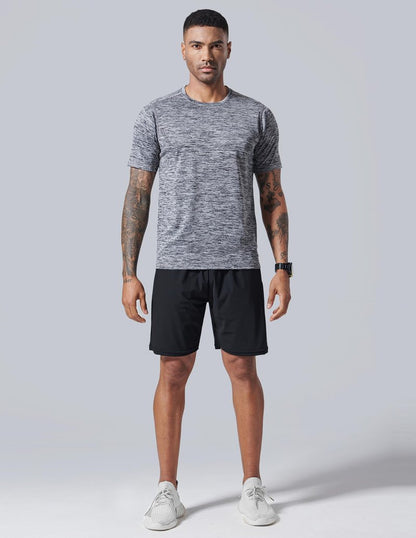 5 Pack Men’s Active Quick Dry Crew Neck T Shirts | Athletic Running Gym Workout Short Sleeve Tee Tops Bulk (Set 1, XX-Large)