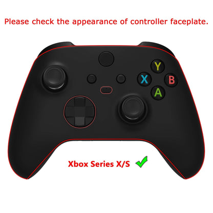 eXtremeRate Full Set Shell Buttons for Xbox Series X & S, Clear Black Replacement Side Rails Grips Front Back Plate Cover for Xbox Core Wireless Controller [Controller NOT Included]