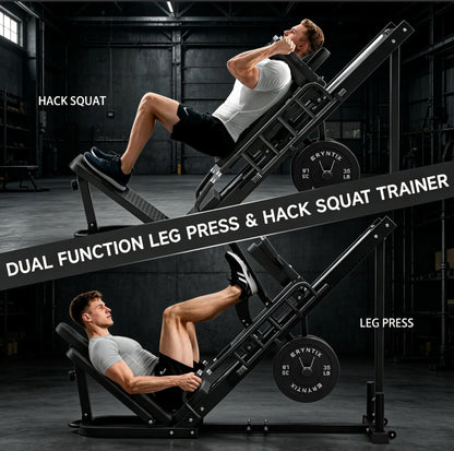 Leg Press Hack Squat Machine Combo, 45° Leg Exercise Machine ,Lower Body Special with Weight Storage for Quads, Hamstring, Glutes, Calves, Compact Home Gym Leg Day Equipment