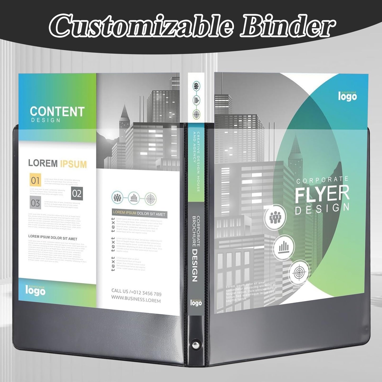 CIXILDTS 0.5-inch Round Ring Binder, Durable 1/2" 3 Ring Binder Fit Letter Size Paper, Presentation View Binders, Black,12-Pack