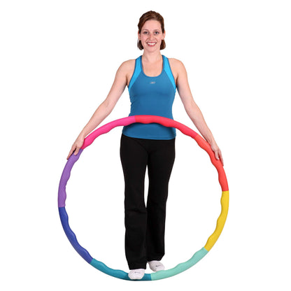 Weighted Hula Hoop, ACU Hoop 3M - 3.2lb Medium, Weight Loss Fitness Exercise Sports Hoop with Wavy Ridges (Rainbow Colors)