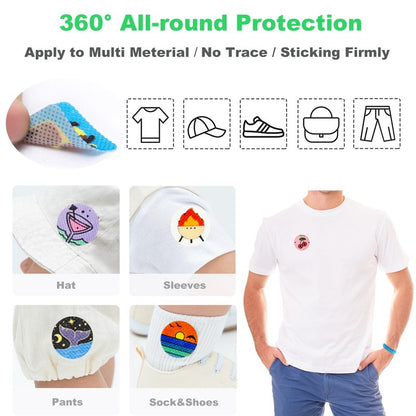 Mosquito Repellent Stickers, 300 Pack for Kids & Adults, Outdoor/Indoor, Natural Plant-Based, 6 Mosquito Bracelets Included