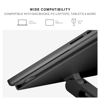 Native Union Desk Laptop Stand – Height Adjustable Ergonomic Computer Stand – Compatible with MacBook Air/Pro, iPad, Dell, HP, Lenovo, Microsoft Surface & Laptops & Tablets Up to 5kg (Black)