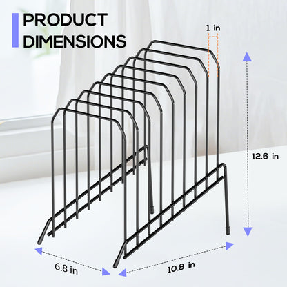 Gawerk Incline Metal Desk Magazine Folder Holder, Sorter Desk File Organizer with 8-Section Vertical Compartments Rack File Organizer for Office, Home, School