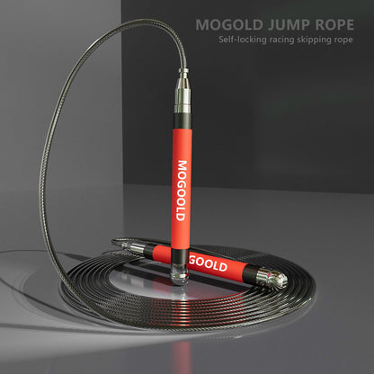 MOGOLD Speed Jump Rope For Man&Women-Ball Bearing Design-Length Adjustable-360 Degree Spin-Silicone Grip Skipping Rope with Speed Ropes for Fitness Workout Crossfit & Home Exercises
