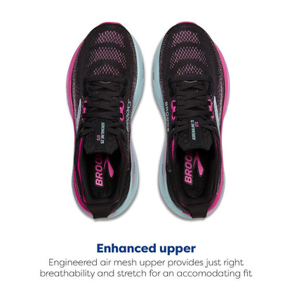 Brooks Women’s Adrenaline GTS 25 Supportive Running & Walking Shoe - Black/Cyber Pink/Iced Aqua - 12 Medium