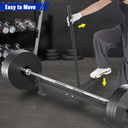 Deadlift Barbell Jack Stand for Easy Changing Weight Plates - 2000 LB Capacity, Elevated Lift for Gym and Home Workouts,Black