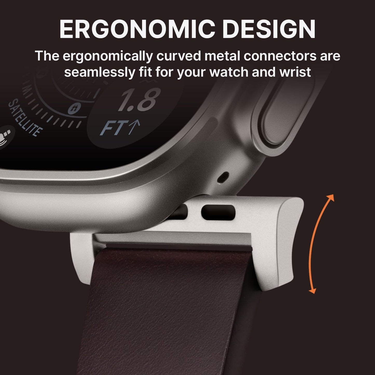 Bandletic Genuine Leather Bands Compatible with Apple Watch Ultra 3 Band for Men Women, Soft Replacement Strap for iWatch 49mm(Ultra 3/2/1),46mm(11/10),45mm(9/8/7),44mm(SE3/SE2/SE/6/5/4),42mm(3/2/1)