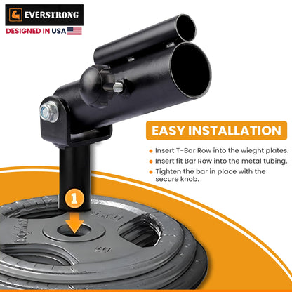 EVERSTRONG 1 inch and 2 inch - Landmine Base Gym Equipment - T Bar Row Landmine Attachment For Barbell - Home or Small Spaces - T Bar Row Platform for Deadlift Squat Tricep Exercises