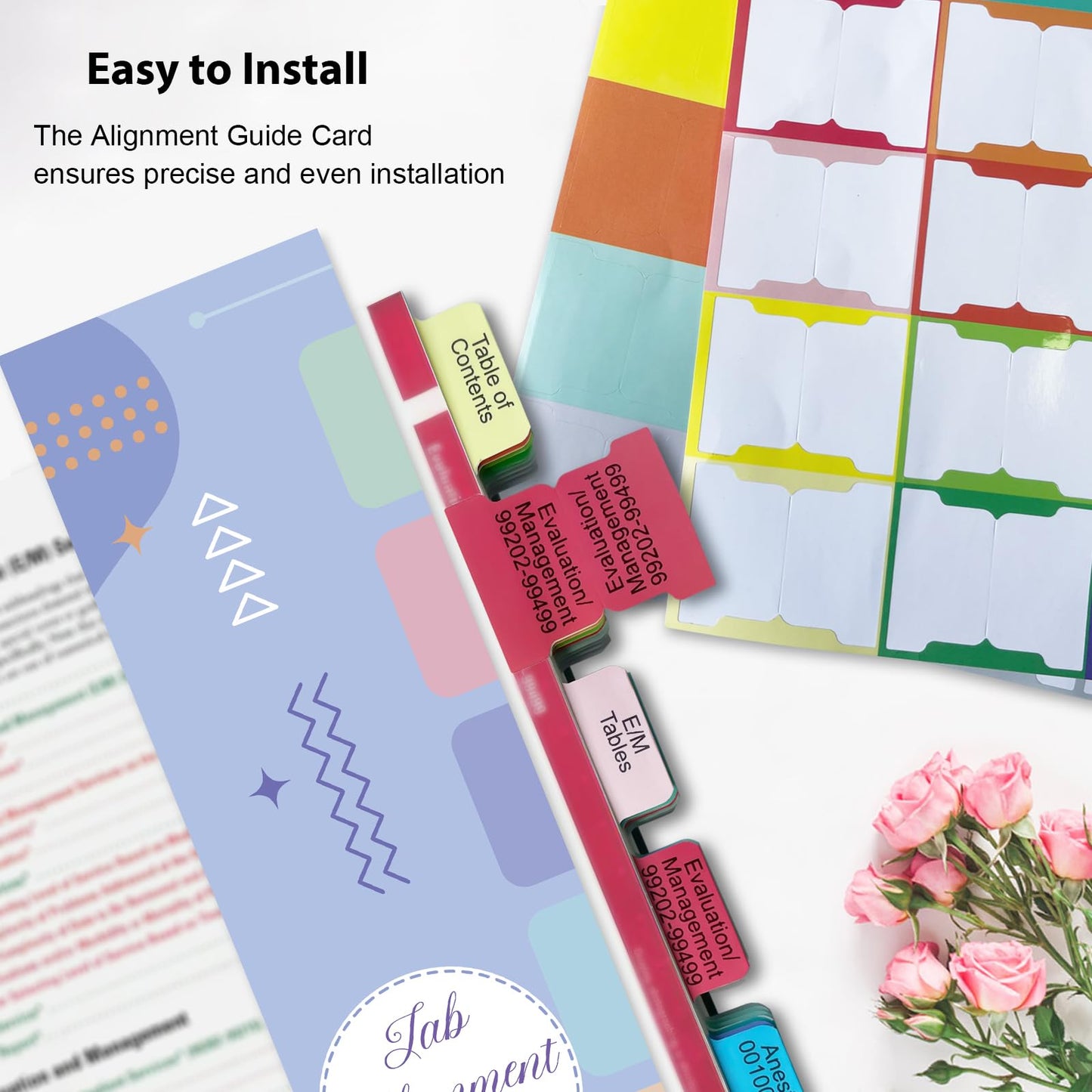 Upgraded Index Tabs for CPT 2026 Professional Edition, Complete CPT Book Tabs, Laminated, Color-Coded & Long-Last, with Page Numbers and Alignment Guide & Inspirational Bookmark (Book not Included)