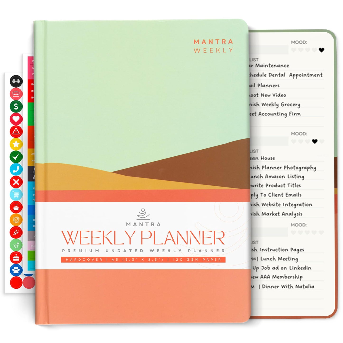 2026 Planner, Daily Journal & Gratitude Journal All-In-One with To Do List, Self Care Prompts & Habit Tracker - 5.8 x 8.3 - Morning