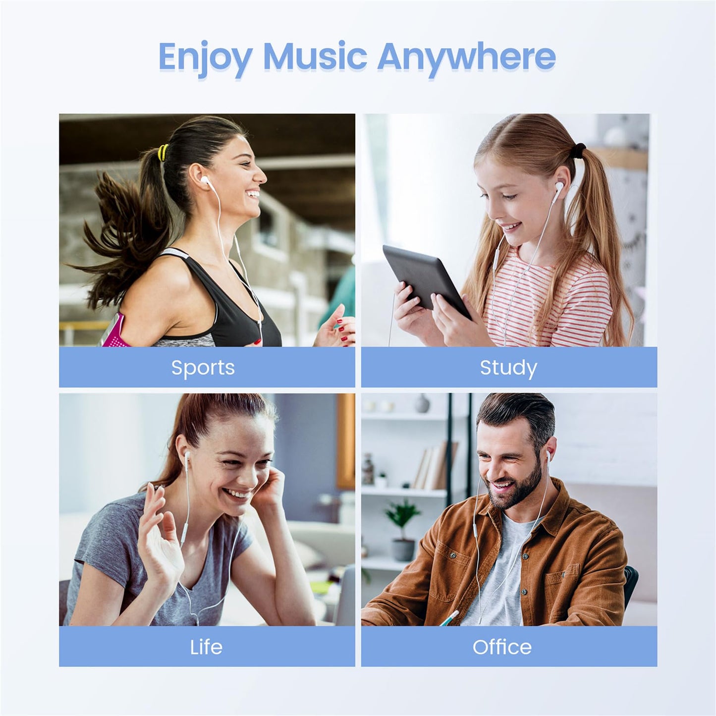 2 Pack-USB C Headphones for iPhone 17/16/15, Type C Earbuds Wired Earbuds with Microphone & Remote Control Noise Cancelling Earphones, Compatible with iPhone 17/16/15 Pro Max, iPad, Most USB C Jack
