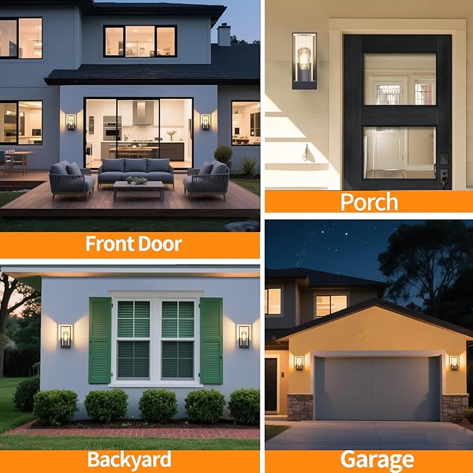 Outdoor Light Fixture Wall Sconce, Anti-Rust Porch Lights, Aluminum Exterior Lighting fixtures, Waterproof Wall Sconce Lantern Lamp,Patio, Garage, Doorway, Entryway