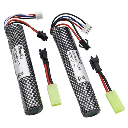 Blomiky 11.1V 2000mAH Li-ion 3S Rechargeable Battery Suitable for Air Soft Splatter Blaster / 183503 * 2