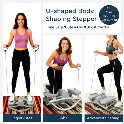 Rock Stepper with Resistance Bands - Ultra-Quiet Hydraulic Lateral Stepper, Fully Assembled Side to Side Step Rocker for Home Office, 250LBS Capacity