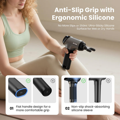 BOB AND BRAD T2 Massage Gun, Deep Tissue Percussion Muscle Massage Gun for Back and Neck, Upgraded 4000 mah Battery, HSA Handheld Electric Back Massager for Athletes Pain Relief FSA Eligible