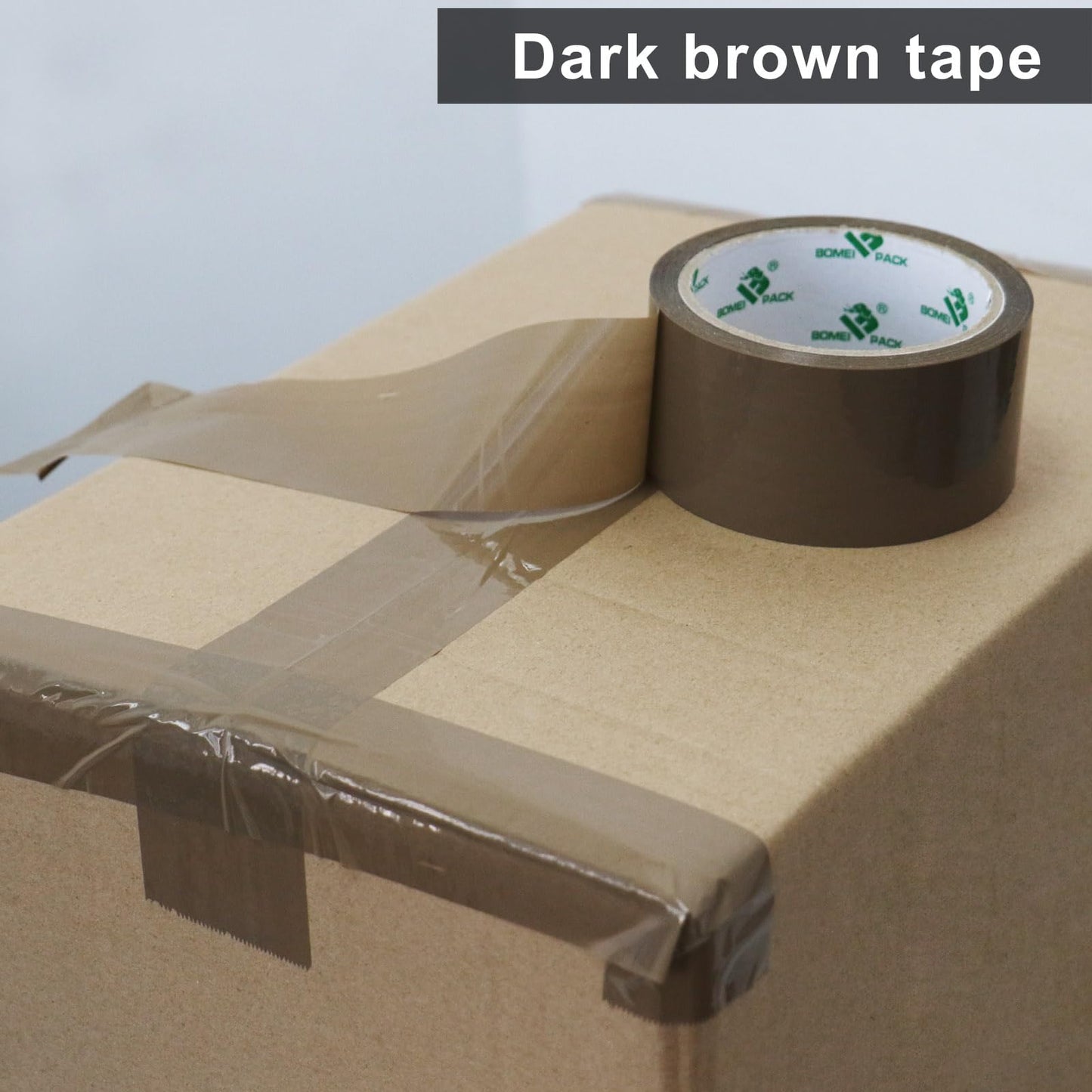 BOMEI PACK Brown Packing Tape Refills, Heavy Duty 12Rolls with 1 Dispenser for Packaging, Shipping and Moving, 2.6Mil 1.88 Inch x 60 Yard