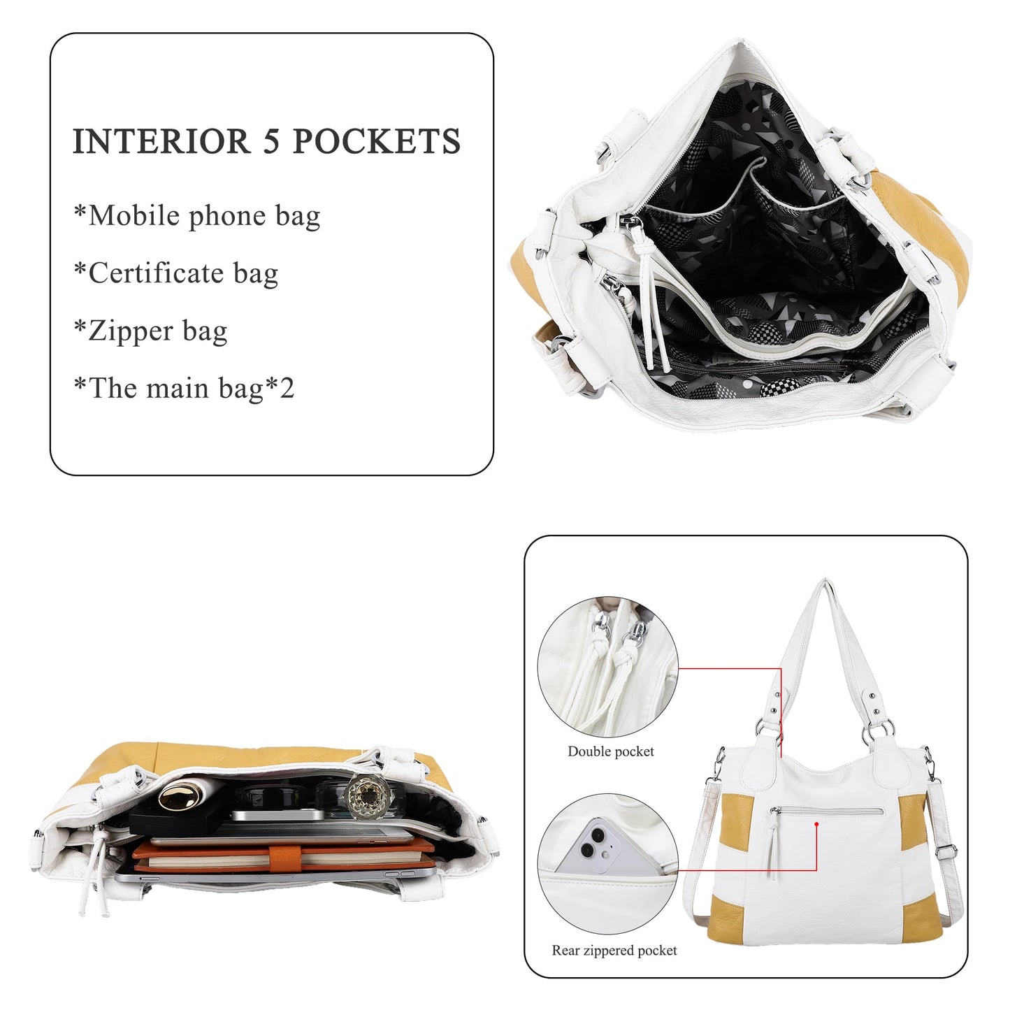 Angel Kiss Hobo Purses for Women Multi-Color Striped Lattice Cross Body Shoulder Purse Bag Tote Handbag