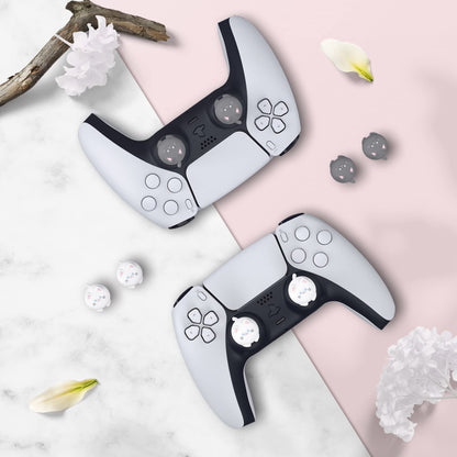 PlayVital Cute Thumb Grip Caps for ps5/4 Controller, Silicone Analog Stick Cover for Xbox Series X/S, Thumbstick Caps for Switch Pro Controller - Cutie Kitty