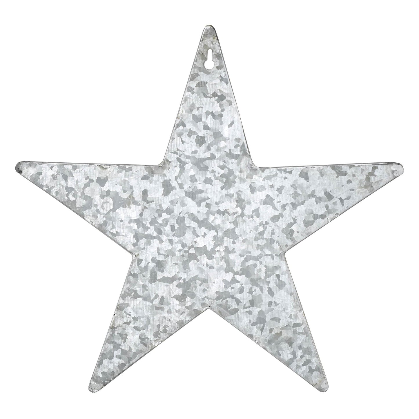 VHC Brands Patriotic Faceted Metal Star Galvanized Wall Hanging w/Pocket 12x12, Independence Day Decor, American Star with display pocket, Distressed Appearance Wall Hanging, Grey