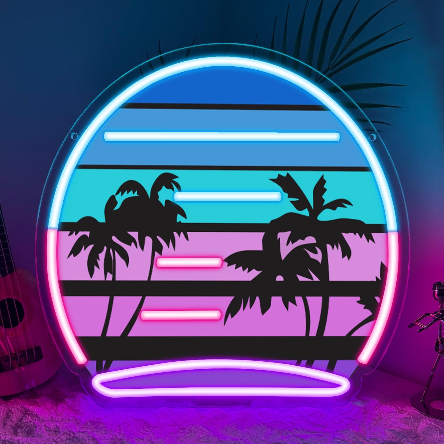 Tropical Neon Sign, Coconut Palm Tree Neon Lights for Wall Decor, LED Light up Bar Signs for Bar Beach Theme Bedroom Restaurant Party Pub Club Decor,Gift for Man Boys Girls
