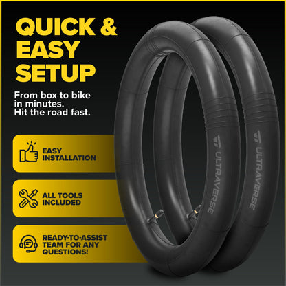 Ultraverse 24" Bike Inner Tubes 24 x 1.75, 1.95, 2.10, 2.125 – Butyl Rubber Bicycle Tubes with Schrader Valve – Compatible with Cruiser, City, Kids, BMX & Mountain Bikes – Set of 2