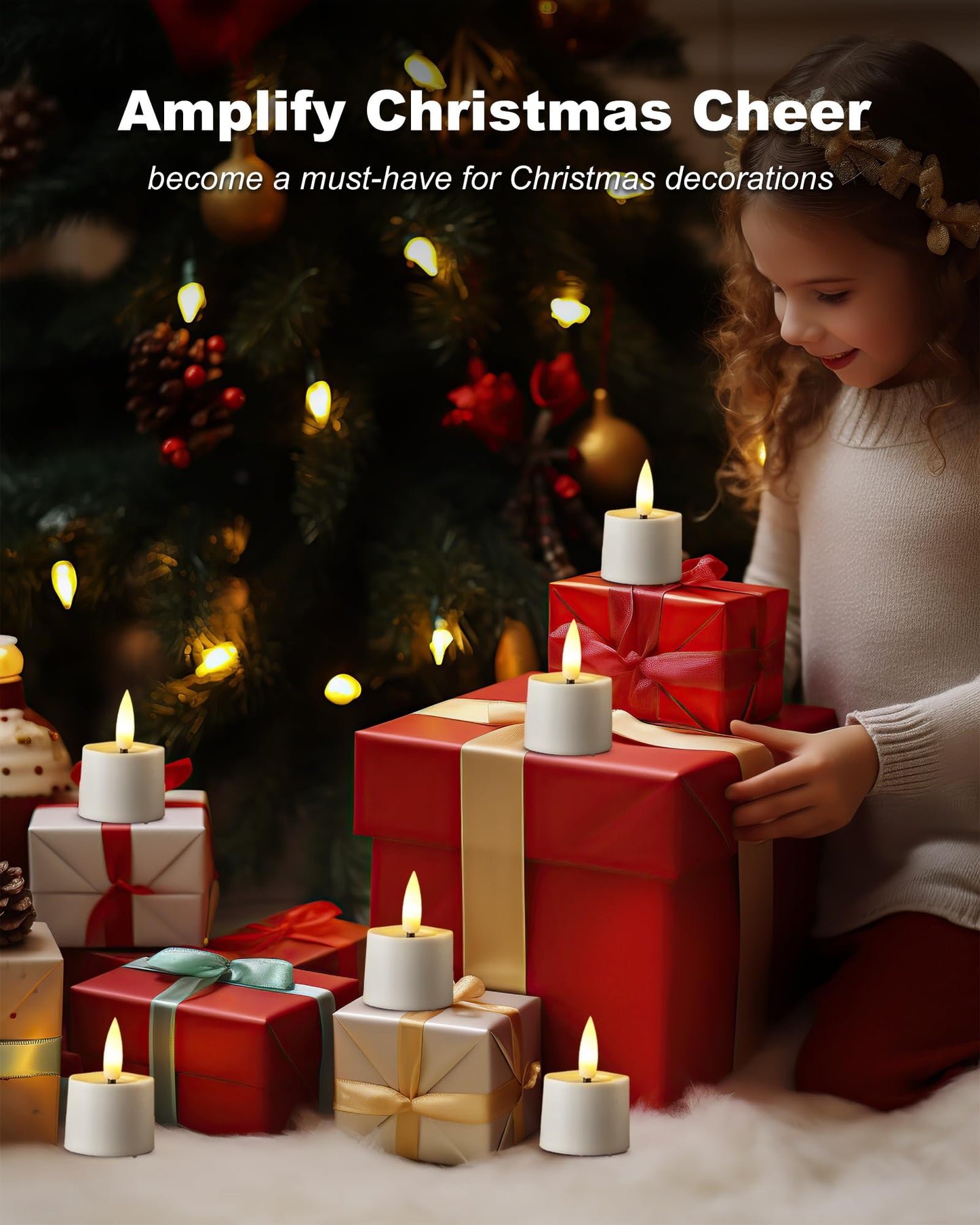 merrynights Remote Candles, 12Pcs Timer LED Votive Candle, Realistic 3D Flickering Flameless Tea Lights Candle Battery Operated with 2/4/6/8H Timer for Home Decor- White Base