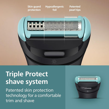 Philips Norelco Body Groomer 7000 Series, Waterproof Men's Full Body Groomer with Travel Case, Triple Protect Shave System & Body Hair Trimmer with Contour-Following 2D Flexing Head, BG7490/50
