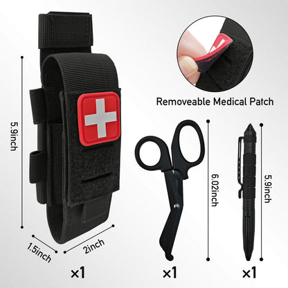 ELVO Molle Tourniquet Holder, Tactical TQ Pouch with EMT Shears and Pen
