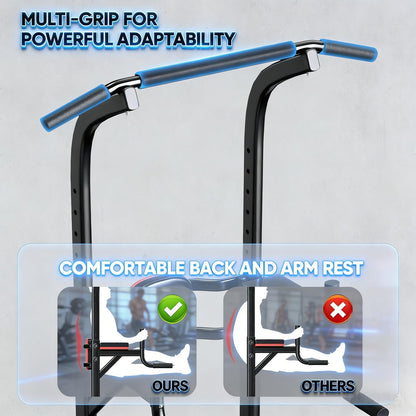ZENOVA Pull Up Bar, Multi-Function Power Tower Dip Bar Stand Station, Strength Training Workout Fitness Equipment Home Gym Machine