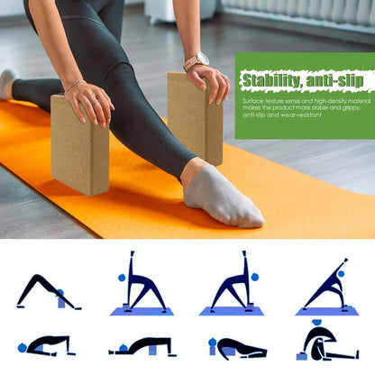 MBKHFLL Cork Yoga Blocks, Natural Cork, High Density with Non Slip Surface, Eco-Friendly Accessories for Women, Ideal for Yoga, Pilates, Stretching…