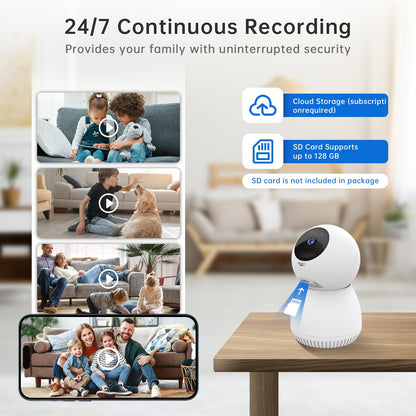 NoahTec Indoor Camera,1080P Pet Camera Baby Monitor,AI Motion Detection, 2-Way Talk, Night Vision, Siren, Compatible with Alexa