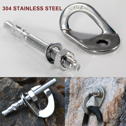 304 Stainless Steel Climbing Anchor Bolt, 30KN Rock Climbing Bolt Hanger, Climb Fastening Bolt Safe Fixed Point, 4 Set Rock Climbing Holds