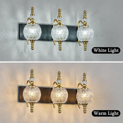 Modern Crystal Bathroom Vanity Lights Fixtures Over Mirror Black Gold Vintage 3-Lights 20 Inch Bathroom Light Fixtures Glass Crystal Vanity Lights