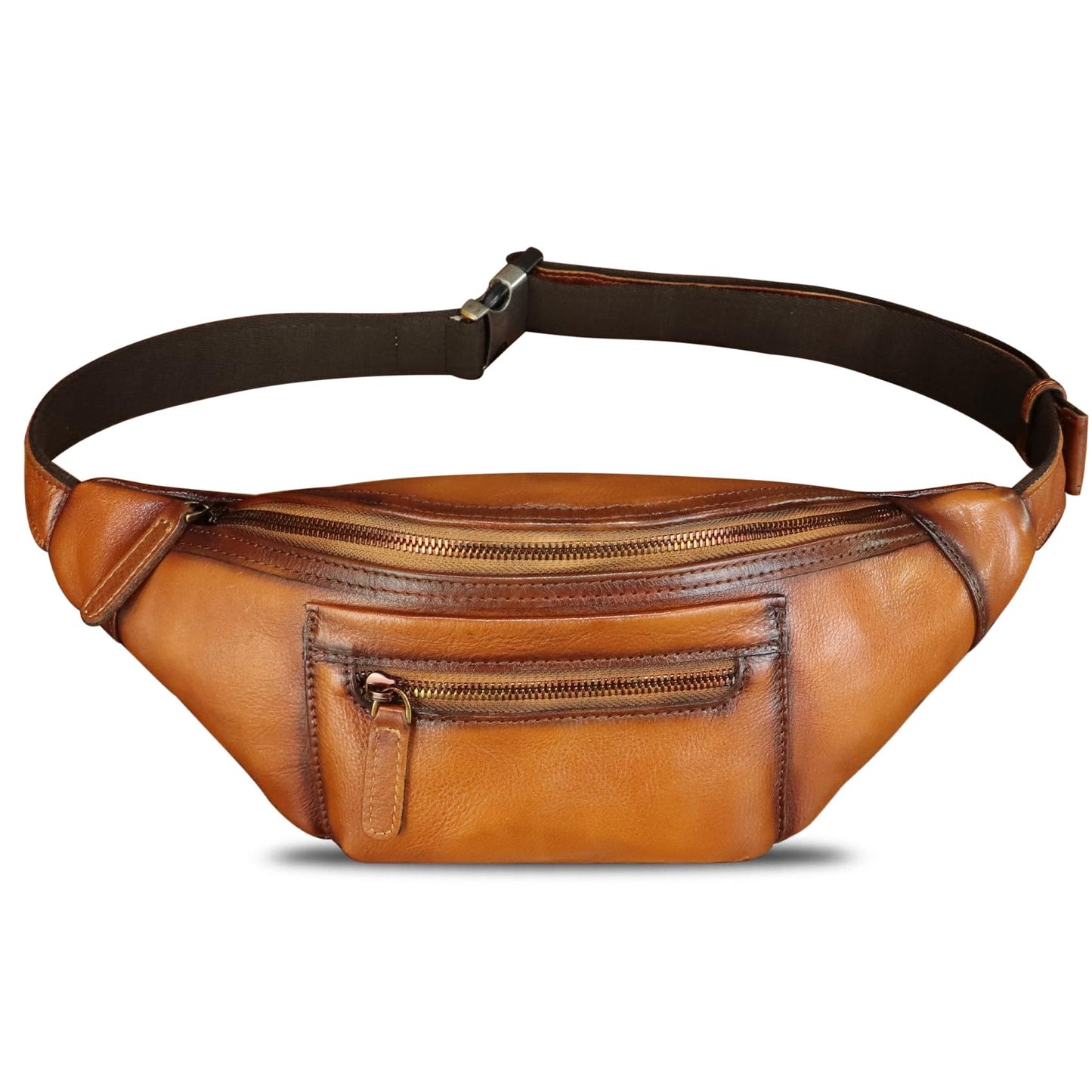Genuine Leather Fanny Pack for Men and Women Vintage Handmade Leather Waist Bag Sling Bag Sling Backpack Purse Hip Crossbody Bag (Brown)
