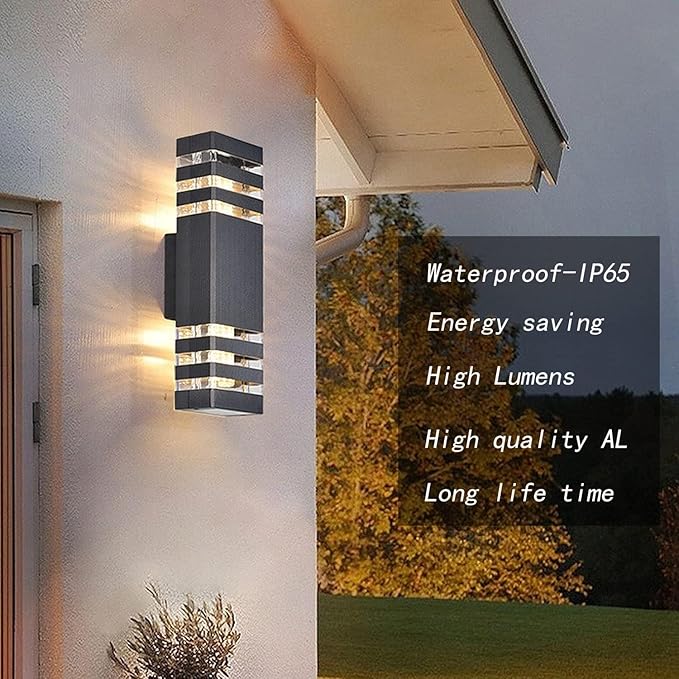 12Pack 15inch Outdoor LED Wall Lights,4000K Day White Outdoor 18W Wall Light Aluminum Body Waterproof IP65 led Porch Light for House Patio Garage Garden. (No Sensor)