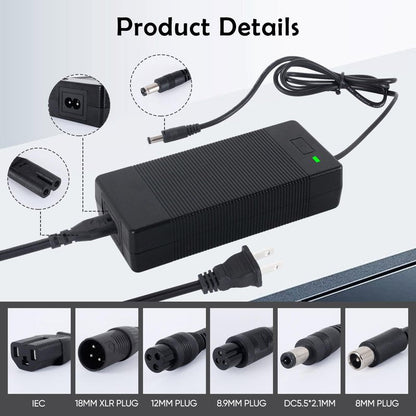 UL Certified 42V 2A 6-Prong Replacement Charger for 36V Electric Scooter & Hoverboard