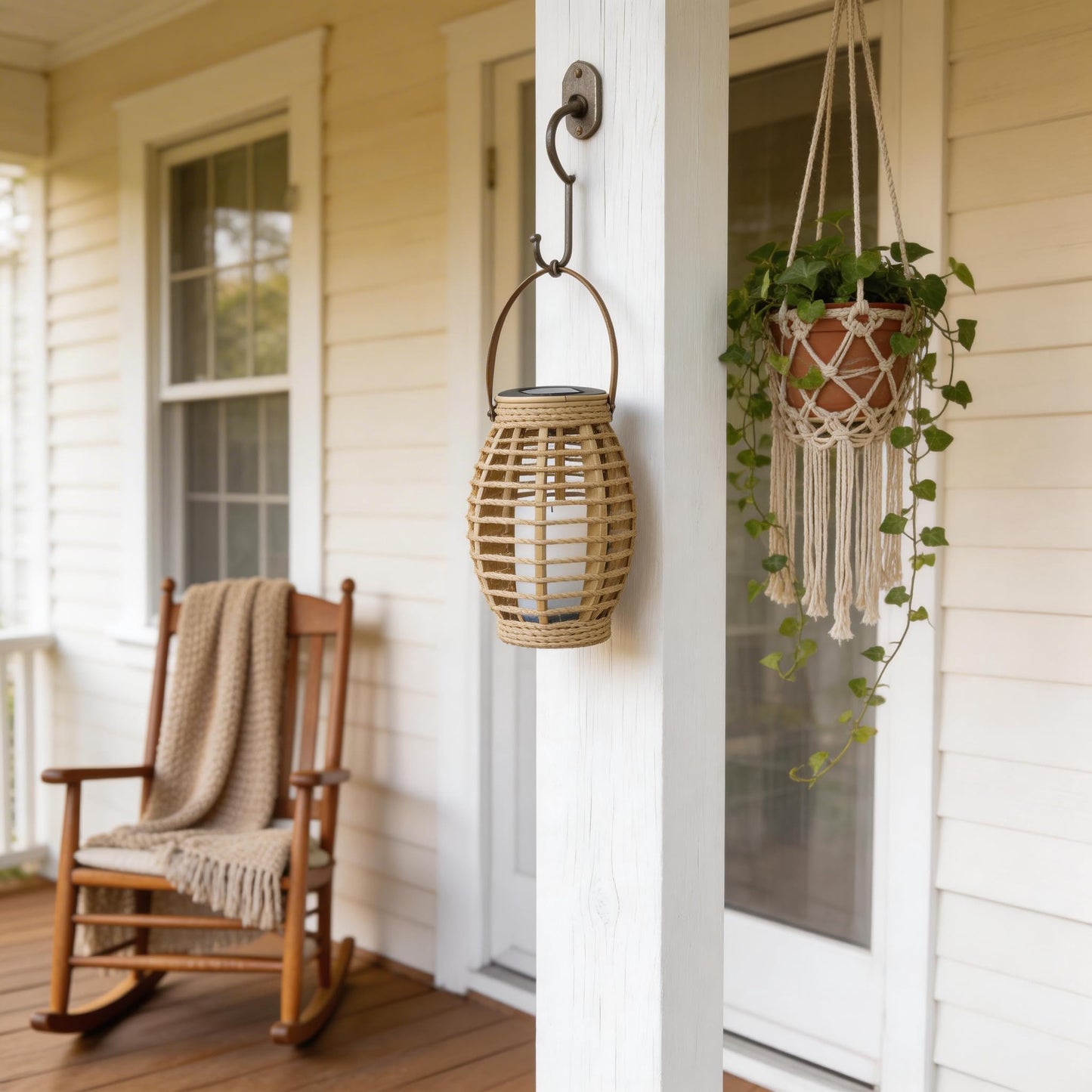 Solar Lanterns Outdoor Waterproof, Olive-Shaped Solar Lantern with Handle, Dusk to Dawn 6-8Hr Outdoor Lanterns, Hanging & Tabletop Decor for Garden/Patio, Ideal Gift for Outdoor Lovers