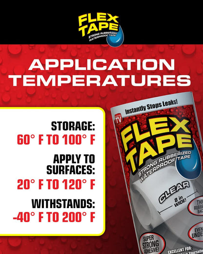 Flex Tape, Original Thick Flexible Rubberized Waterproof Tape - Seal and Patch Leaks, Works Underwater, Indoor Outdoor - Home RV Roof Plumbing and Pool Repairs, Gray, 12 in x 10 ft, Pack of 1