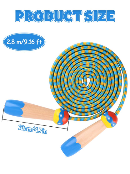Jump Rope for Kids, Lorvain Adjustable Skipping Rope, Kids Jump Ropes with Wooden Handle for Girls Boys, Weighted Jumping Ropes for Fitness Workout Exercise Outdoor Fun Activity