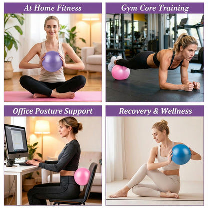 RAINFLOW 3 PCS Small Exercise Ball - 9 Inch Pilates Ball Small Yoga Ball for Stability, Physical Therapy, Fitness, Core Strength and Stretching at Home Gym Office with Inflation Straw