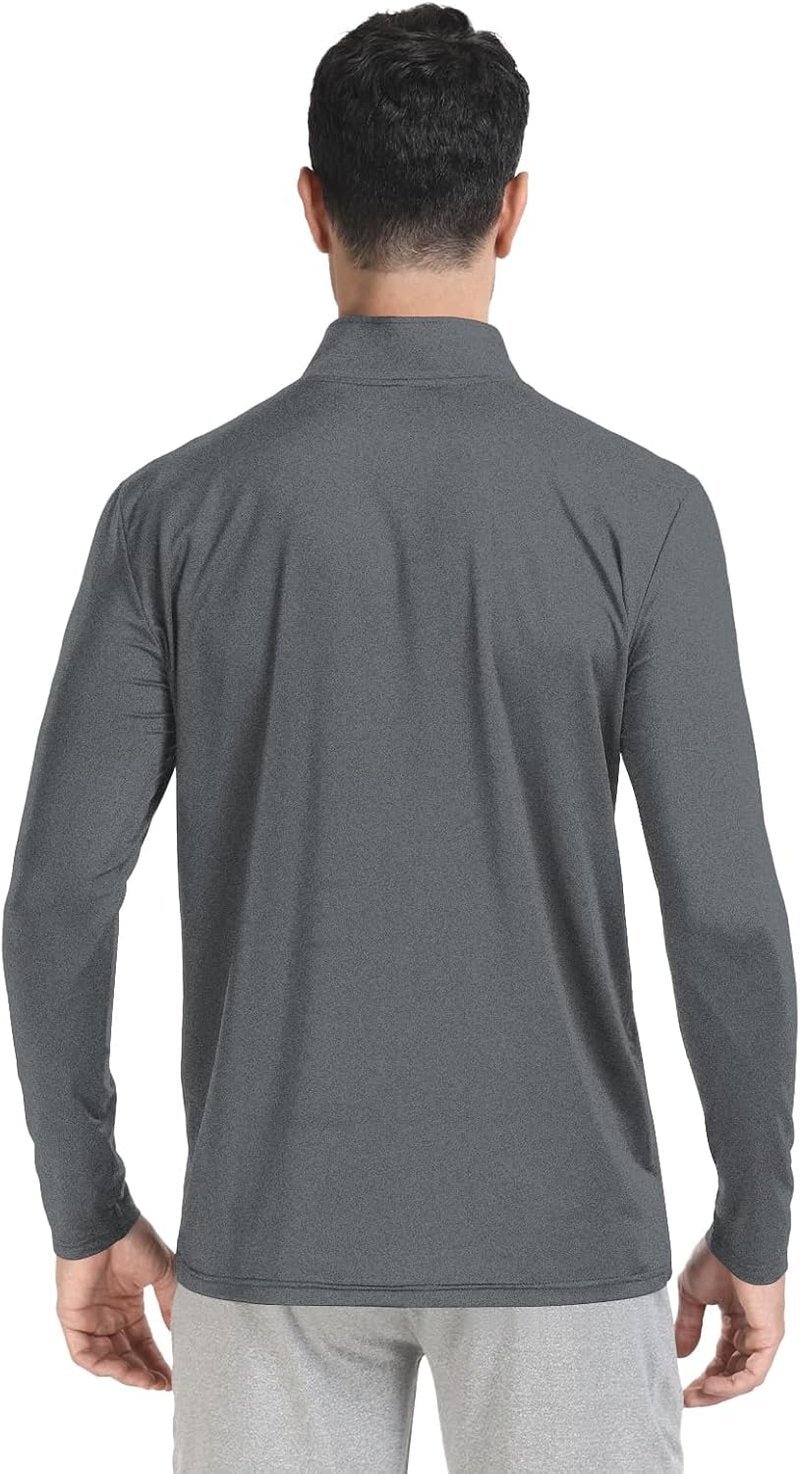 Men's Quarter Zip Pullover Golf Shirt - UPF 50+ Moisture-Wicking & Breathable Sun Protection