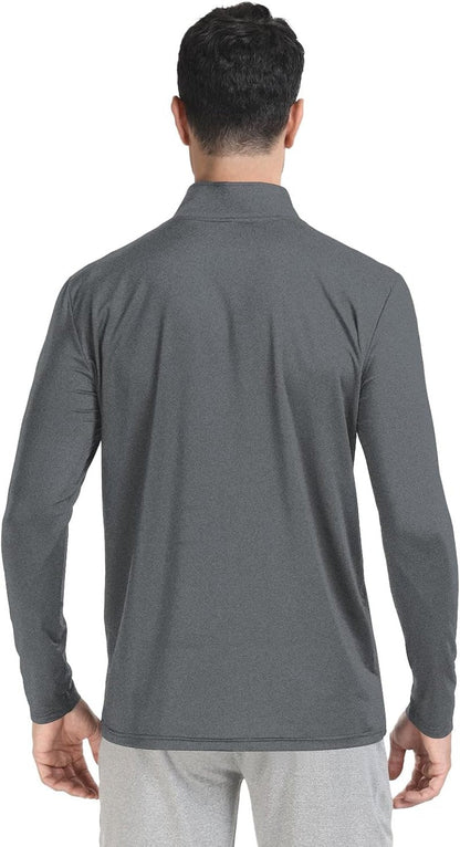 Men's Quarter Zip Pullover Golf Shirt - UPF 50+ Moisture-Wicking & Breathable Sun Protection