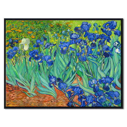 Wieco Art Irises Modern Stretched and Framed Floral Giclee Canvas Print By Van Gogh Famous Flowers Oil Paintings Reproduction Artwork Pictures on Canvas Wall Art for Bedroom Home Decorations