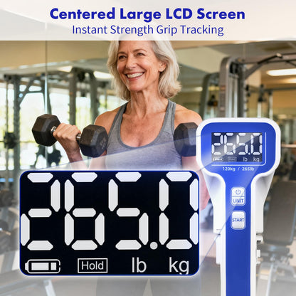 Handexer Grip Strength Tester 265lb/120kg, Digital Hand Dynamometer FDA Registered with Backlit LCD for Grip Strength Testing and Training