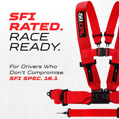 1pc Red 3" 5 Point Harness SFI certified for Bucket Seat, Quick Release Race Latch, Racing Harness 5 point, Race Car, Off Road, UTV, RZR 5pt [6092]