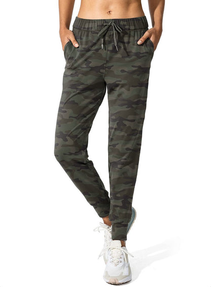 SANTINY Women's Joggers Pants Pockets Drawstring Running Sweatpants for Women Lounge Workout Jogging(Camo Dark Olive Multi__S)