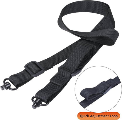 Two Point Sling - Quick Adjust Tactical Sling with QD Swivel for Hunting | Black